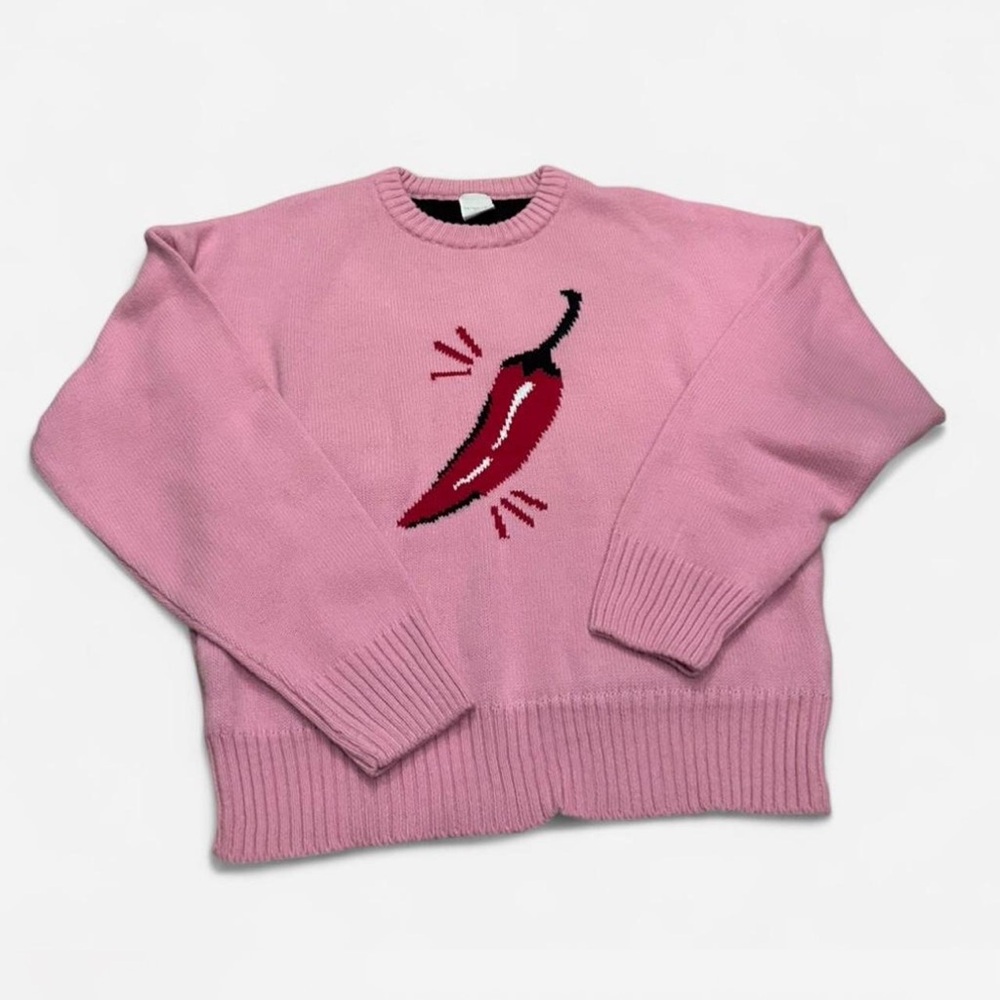 SKINNYDIP LONDON PINK CHILI PEPPER SPICY SWEATER